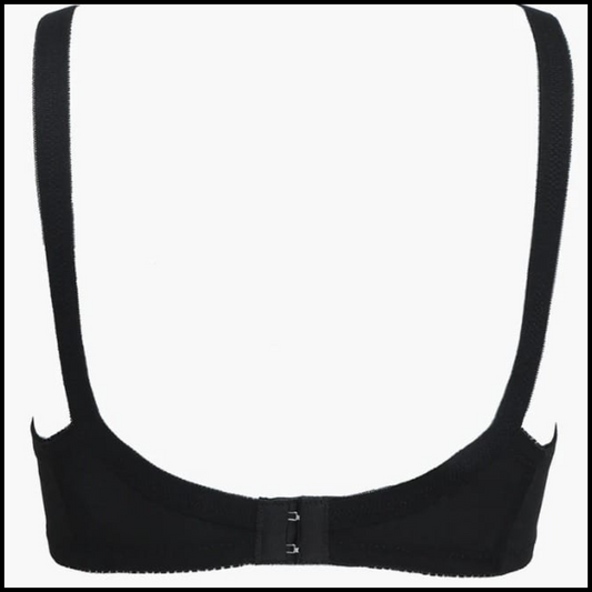 Elegant Cotton Embroidery Bra – Soft colur (Black)
