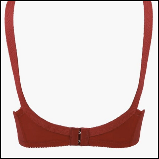 Elegant Cotton Embroidery Bra – Soft colur (Mehroon)